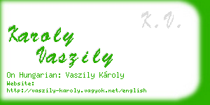 karoly vaszily business card